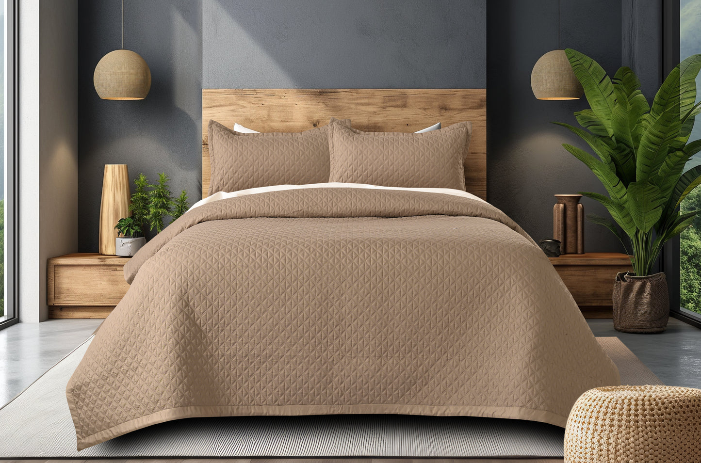 Ember BedSpread -Double Bed (100x108inches) with two Pillow covers