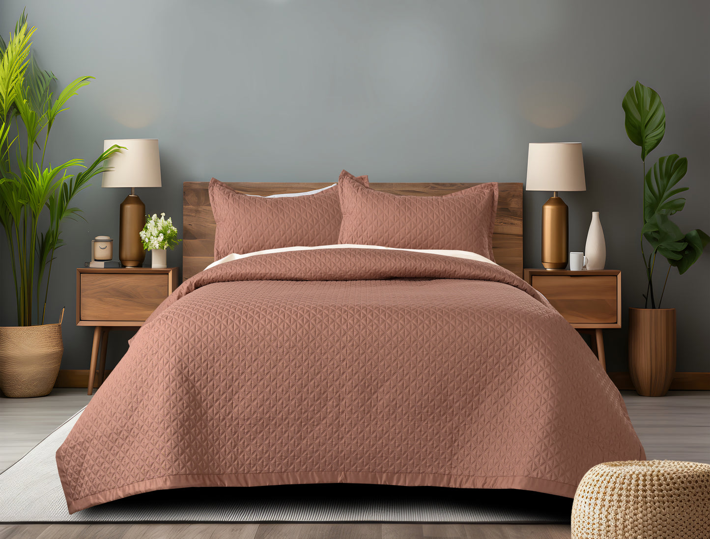 Ember BedSpread -Double Bed (100x108inches) with two Pillow covers