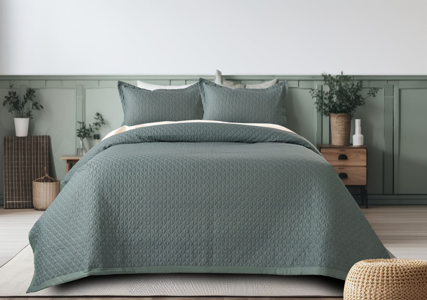 Ember BedSpread -Double Bed (100x108inches) with two Pillow covers