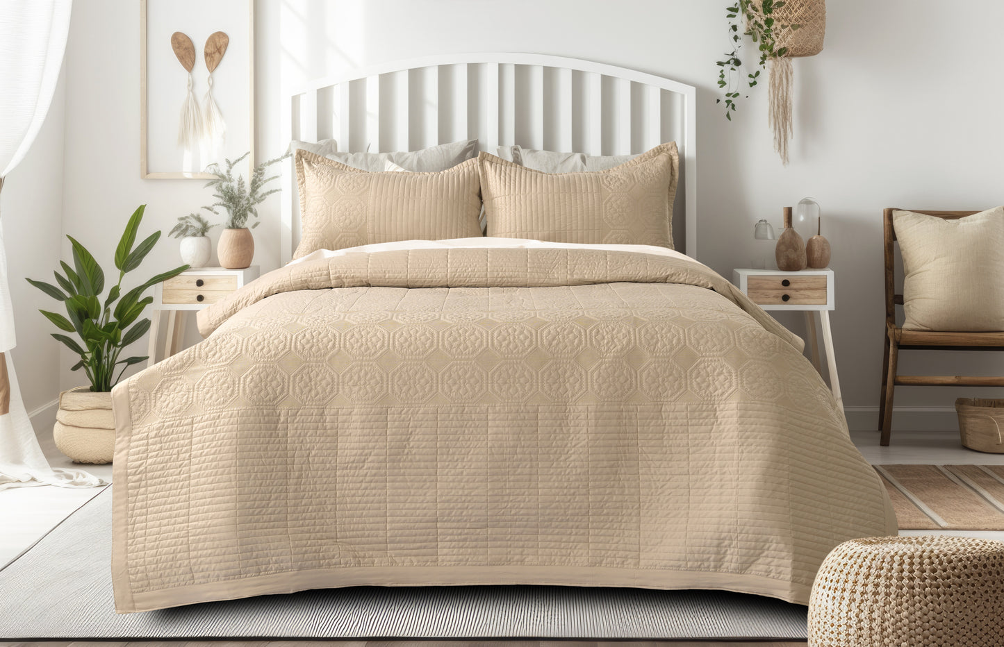 Iconic BedSpread -Double Bed (90x100 inches) with two Pillow covers