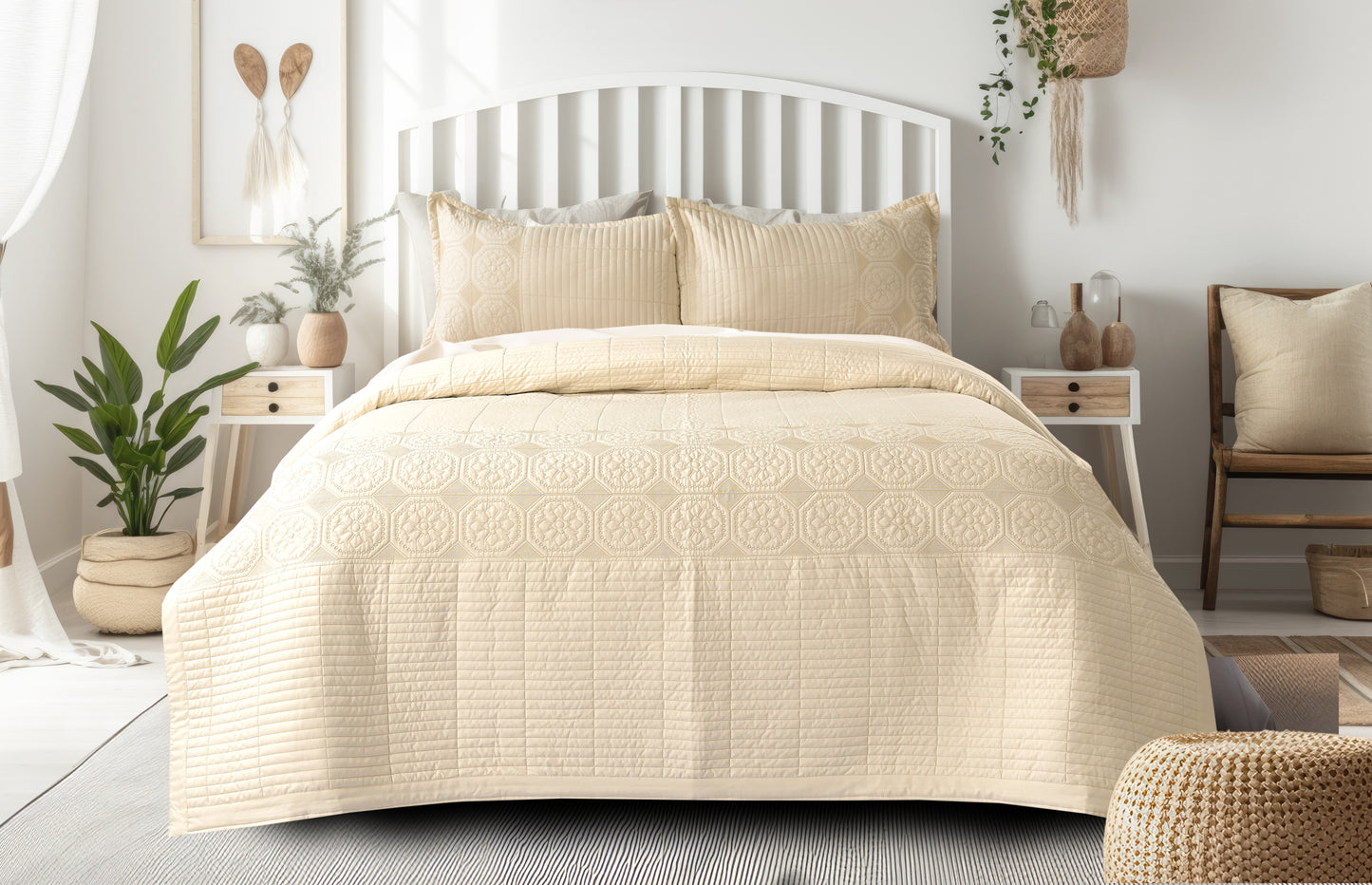 Iconic BedSpread -Double Bed (90x100 inches) with two Pillow covers