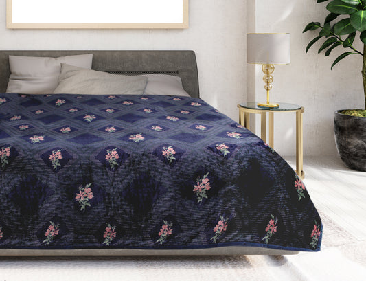 Orchid Winter Bedsheet -King Size (100x108 inches) with two Pillow Covers