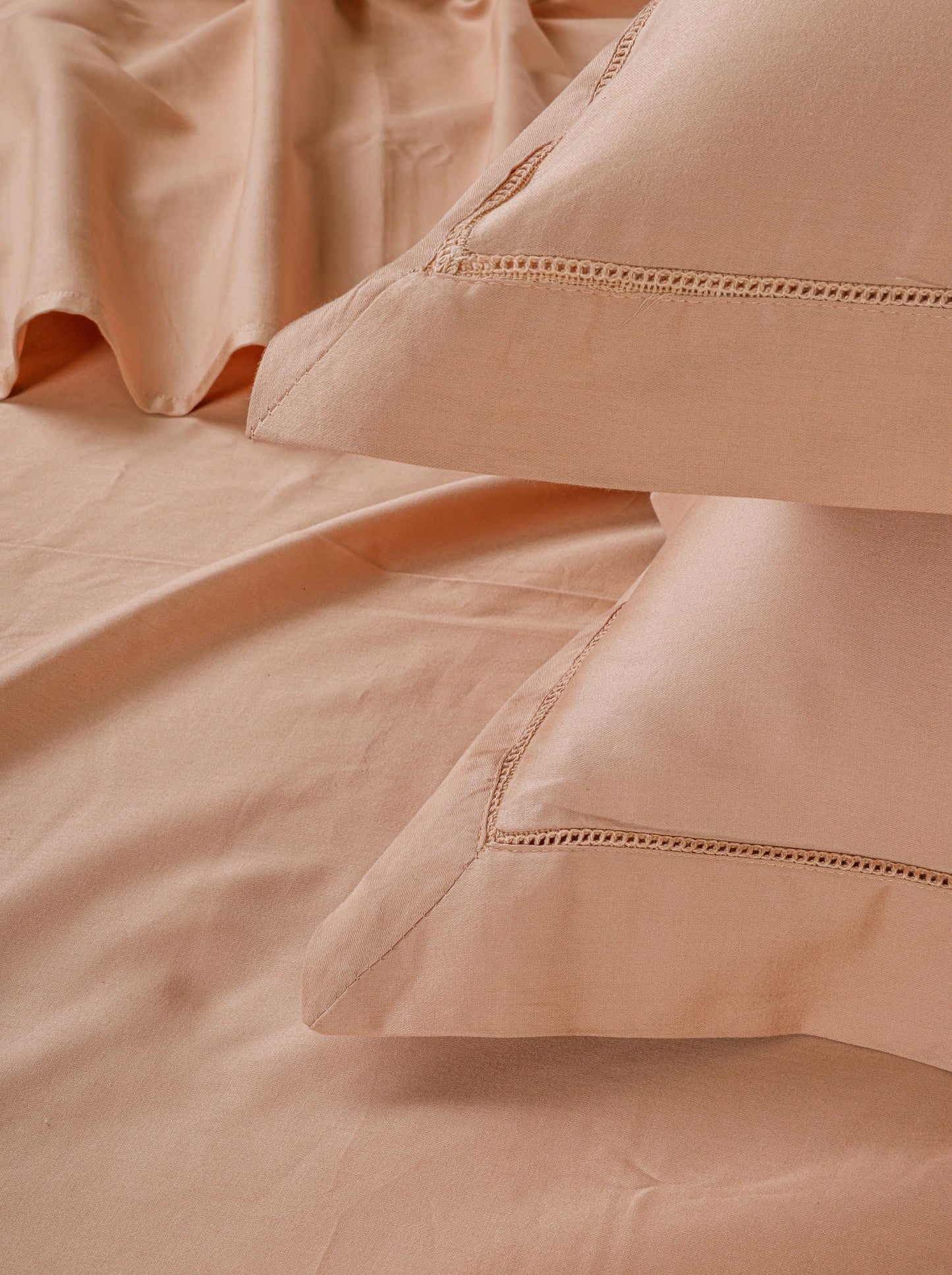 Classic Solid Cotton Bed Sheet - 300 TC with two Pillow covers