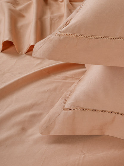 Classic Solid Cotton Bed Sheet - 300 TC with two Pillow covers