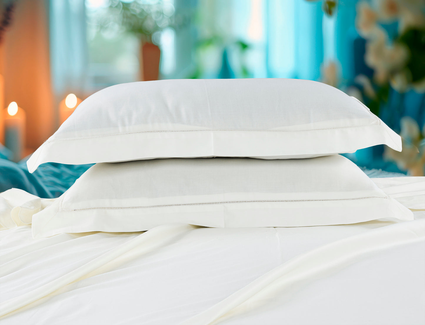Classic Solid Cotton Bed Sheet - 300 TC with two Pillow covers
