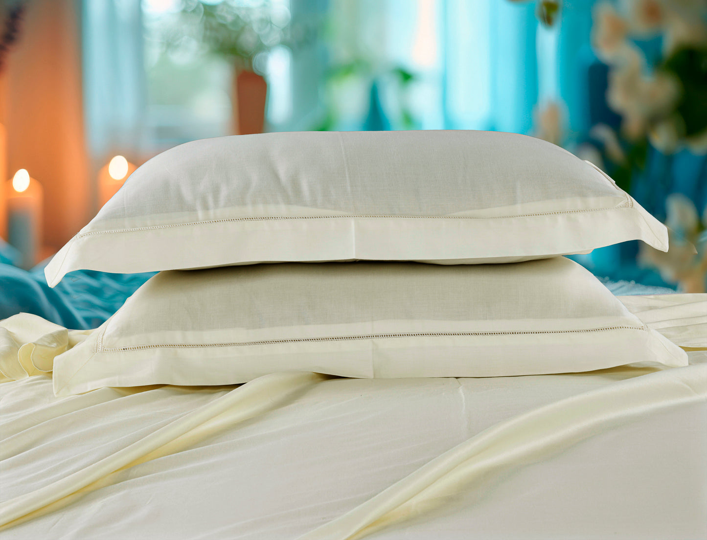 Classic Solid Cotton Bed Sheet - 300 TC with two Pillow covers