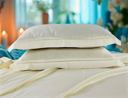 Classic Solid Cotton Bed Sheet - 300 TC with two Pillow covers