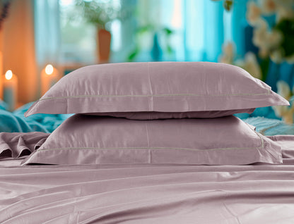 Classic Solid Cotton Bed Sheet - 300 TC with two Pillow covers